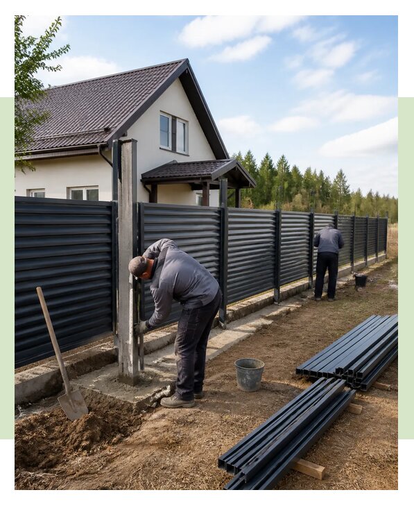 Строительство заборов под ключ с установкой в Черемхове