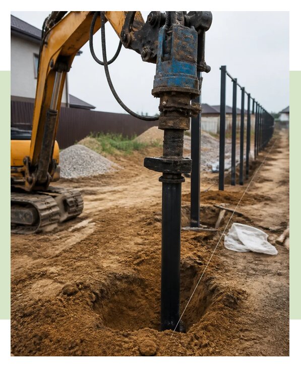 Монтаж винтовых свай под ворота в Черемхове по цене от 6777 р. | ЗаборЭксеперт-Чрм